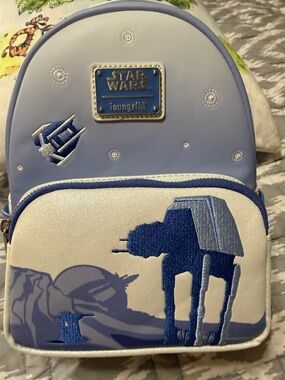 Disney Loungefly Star Wars Light Blue and Cream AT-AT Backpack